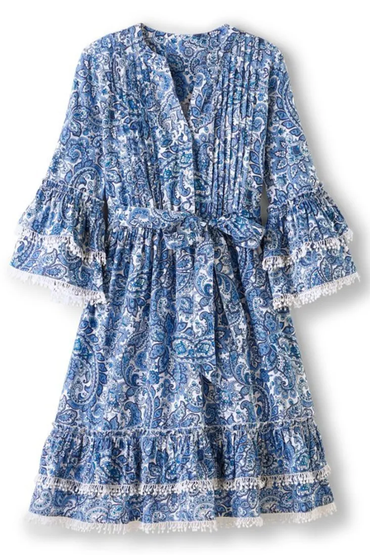 Cheap Soft Surroundings Adeline Short Dress SpringPaisleyChambray