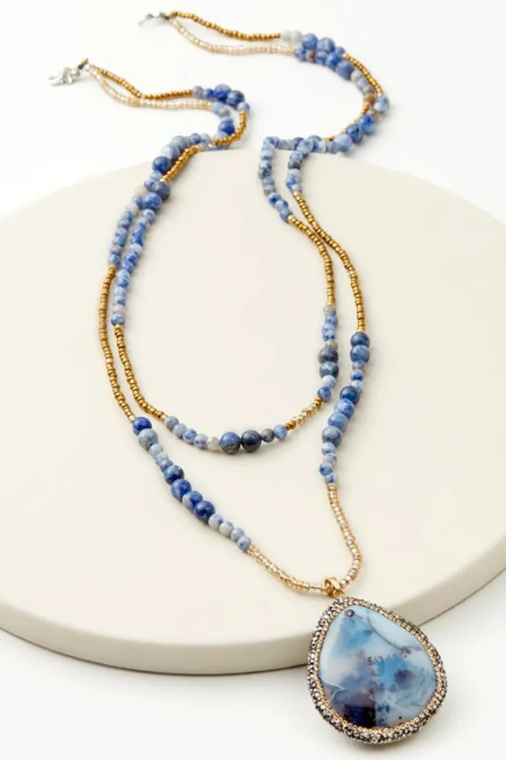 Hot Soft Surroundings Afina Drop Necklace BlueLapis