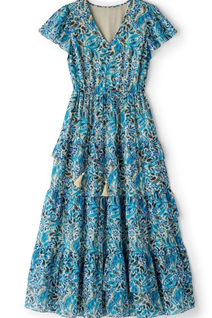 Clearance Soft Surroundings Aleyah Maxi Dress PaisleyIkatOvercast