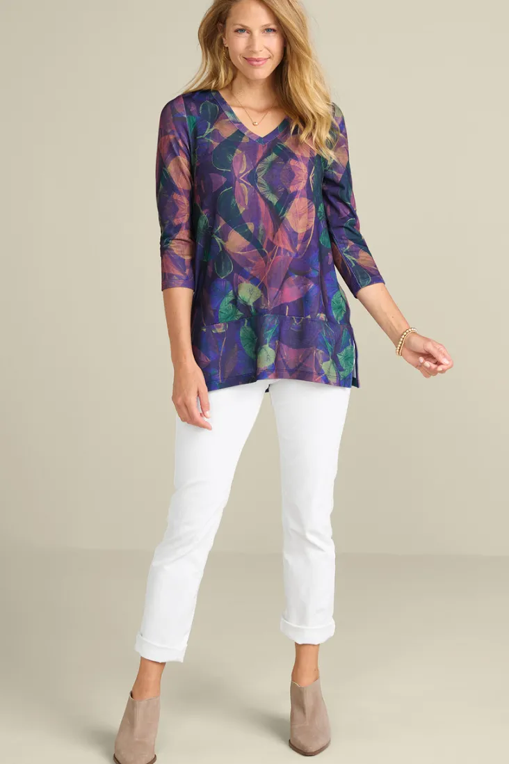 alila__sleeve_tunic_2.webp New Soft Surroundings Alila 3/4 Sleeve Tunic WarmIrisMulti