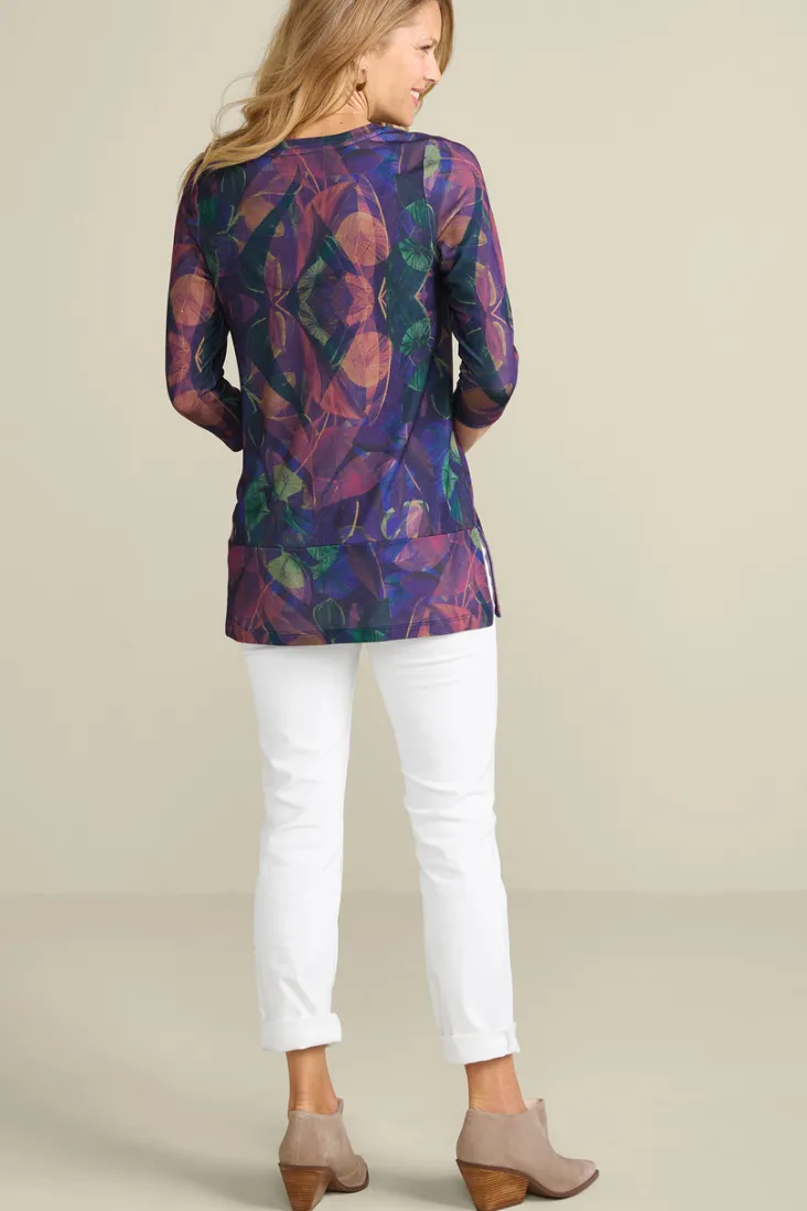 alila__sleeve_tunic_3.webp New Soft Surroundings Alila 3/4 Sleeve Tunic WarmIrisMulti