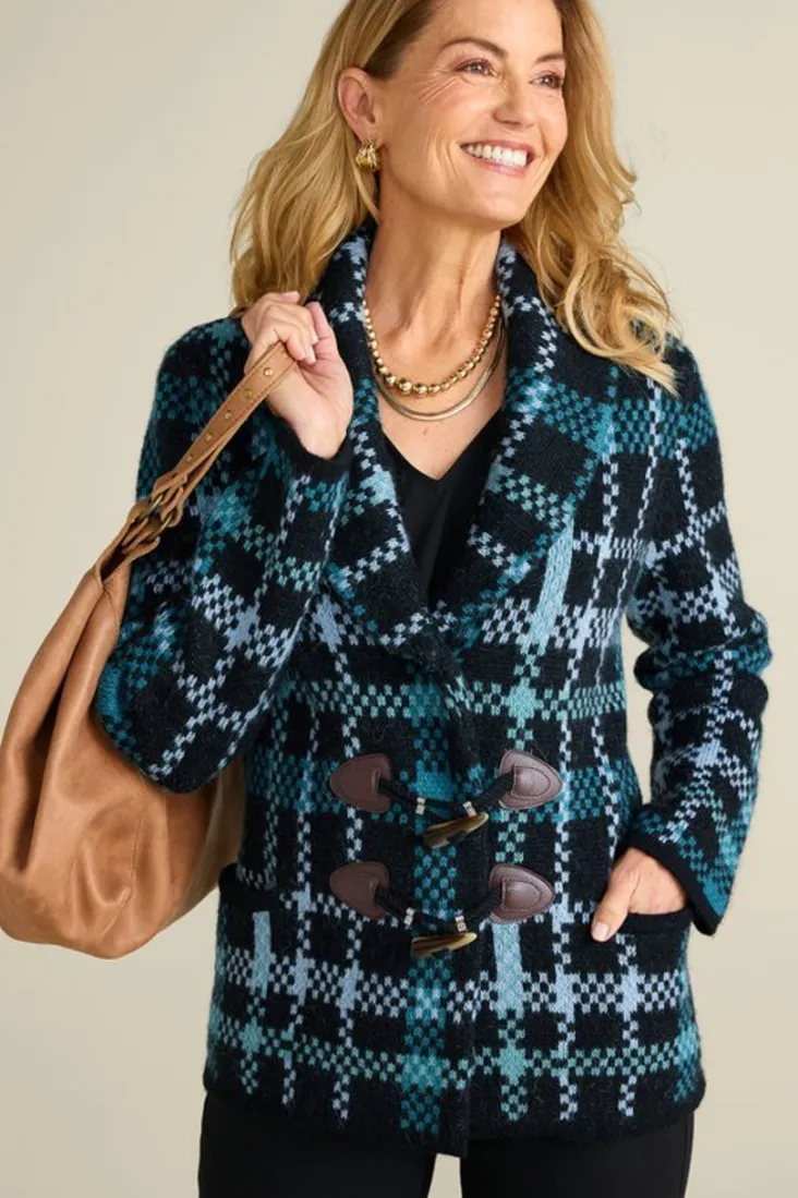 Cheap Soft Surroundings Alpine Plaid Sweater Coat NaturallyFallPlaid