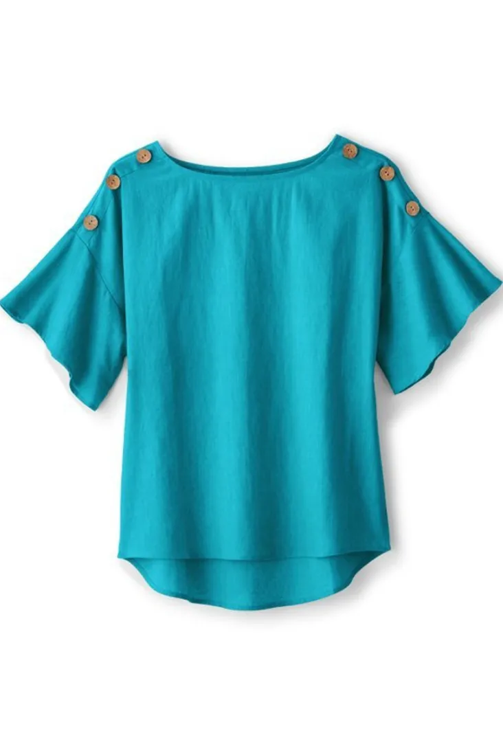 Hot Soft Surroundings Andrea Linen Blend Pullover