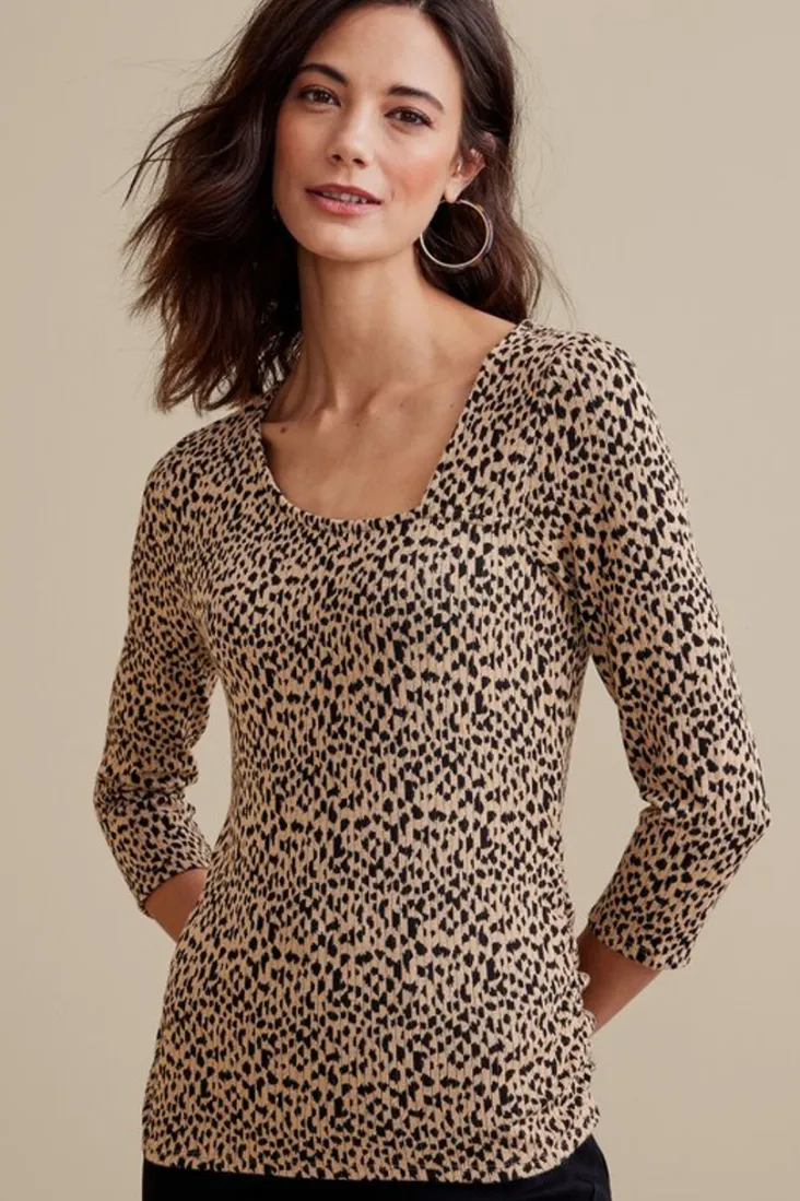 Best Soft Surroundings Anesha Top Leopard