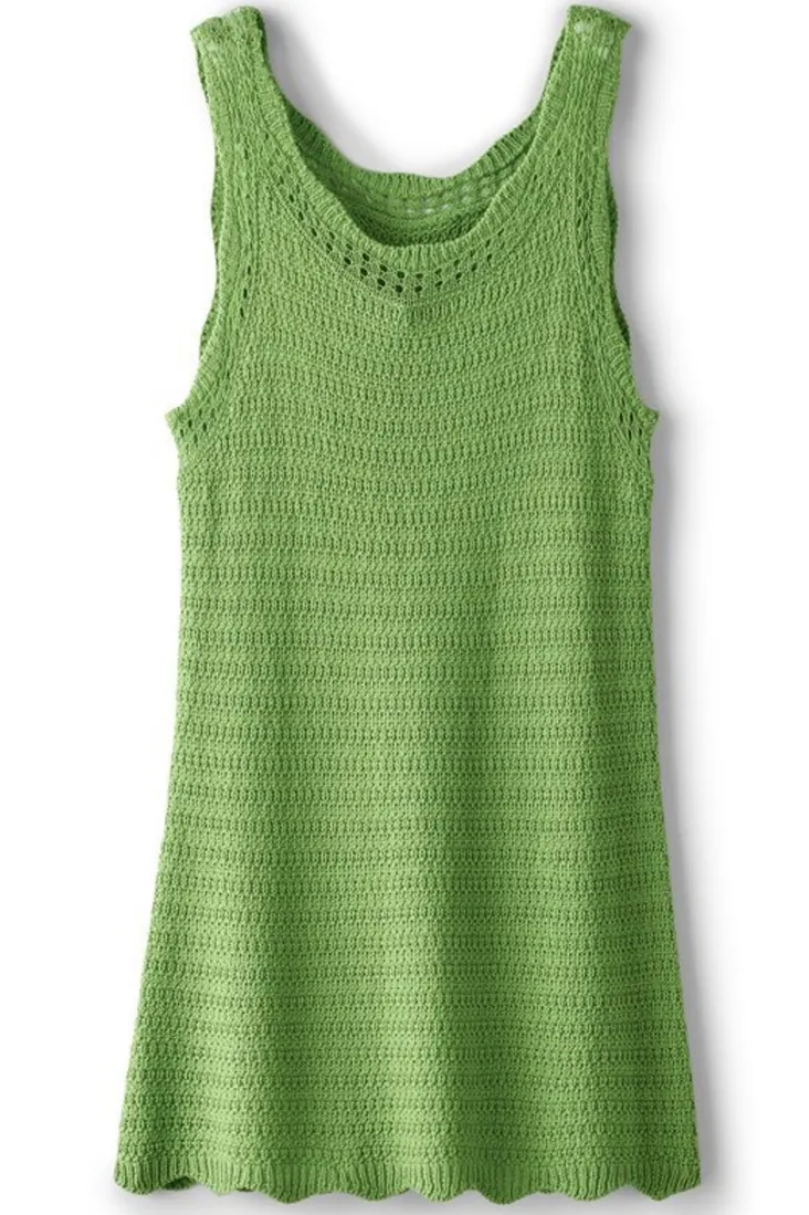 Cheap Soft Surroundings April Crochet Sweater Tank PiquantGreen