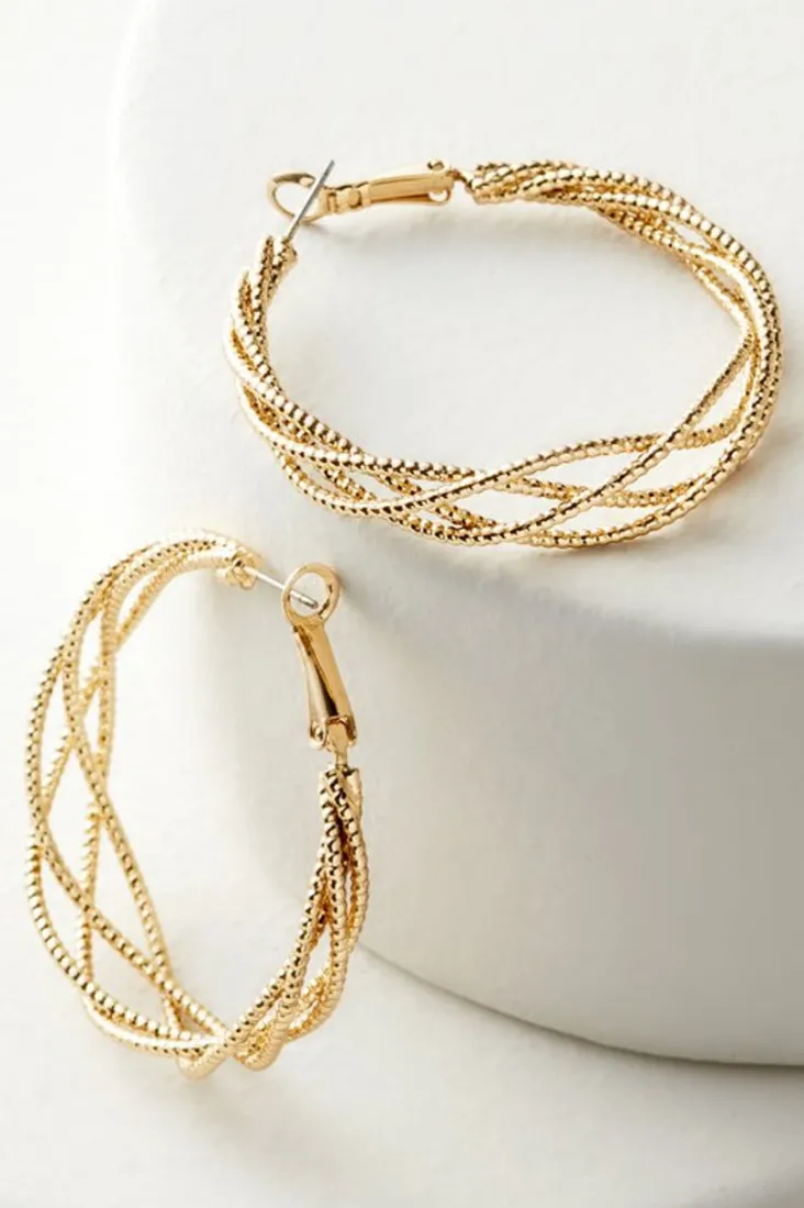 Cheap Soft Surroundings Aria Sparkle Hoops Earrings Gold