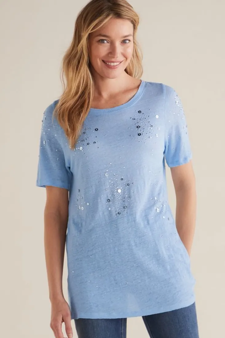 New Soft Surroundings Astra Linen Tee