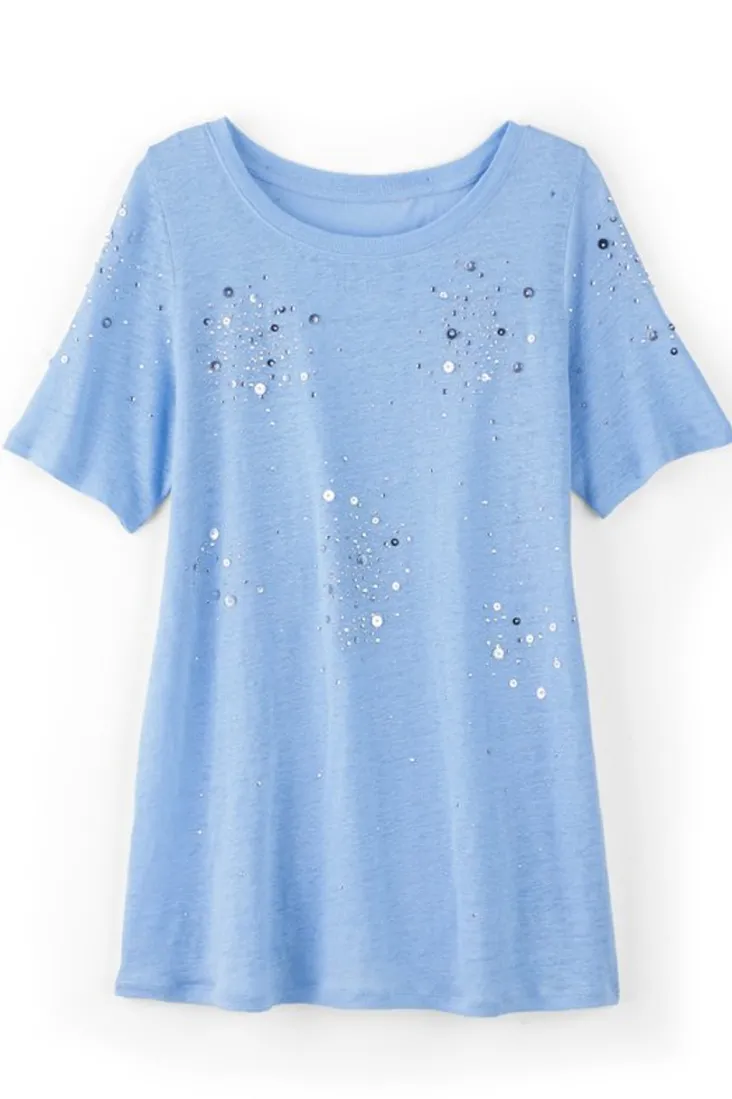 New Soft Surroundings Astra Linen Tee