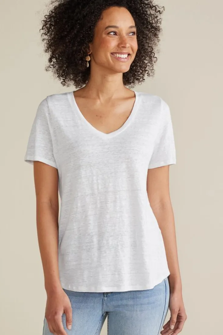 Best Sale Soft Surroundings Aubrey Linen Slub Tee