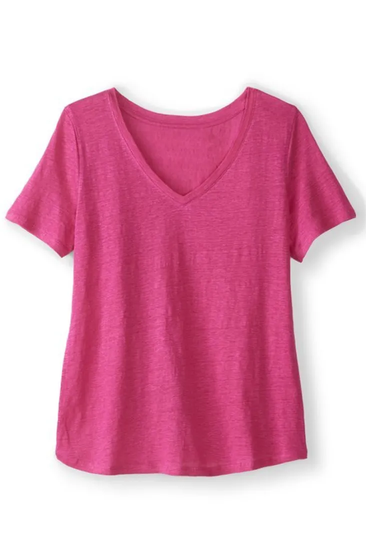 Best Sale Soft Surroundings Aubrey Linen Slub Tee