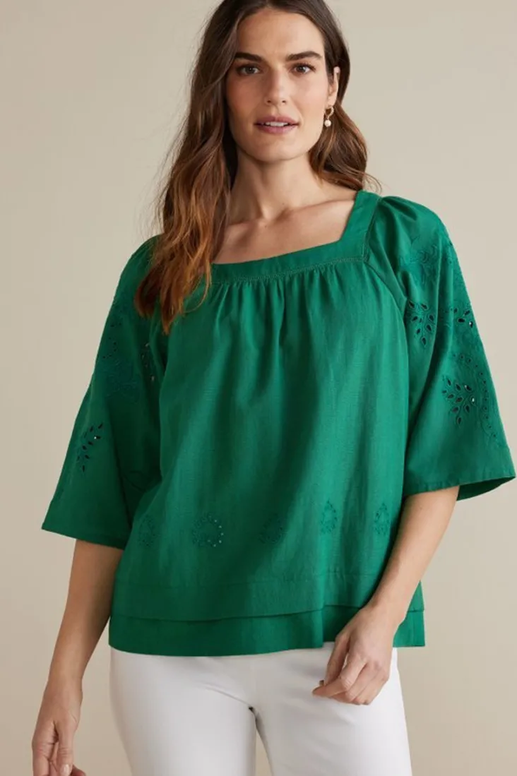 New Soft Surroundings Avery Top VerdantGreen