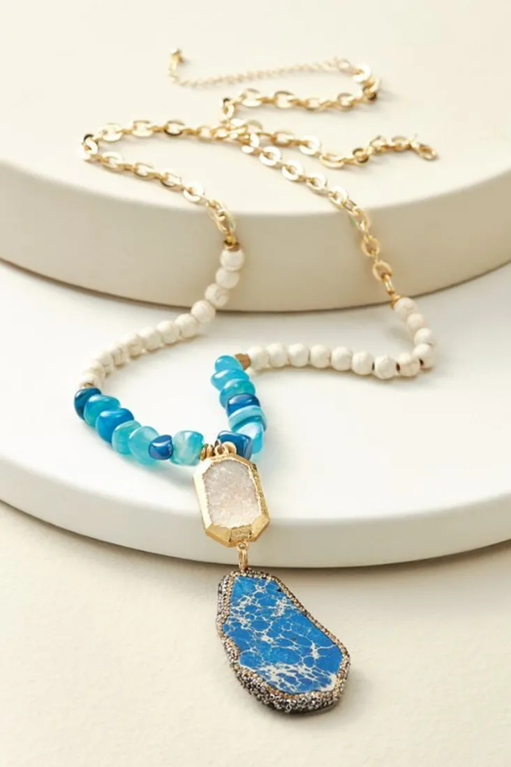 Best Soft Surroundings Aviana Reversible Pendant Necklace BlueLapis