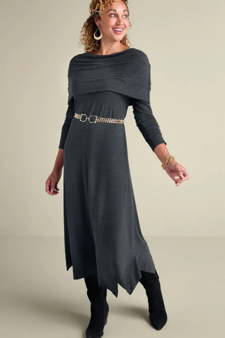 bcall_knit_midi_dress_0.webp Shop Soft Surroundings B'call Knit Midi Dress CharcoalHeather