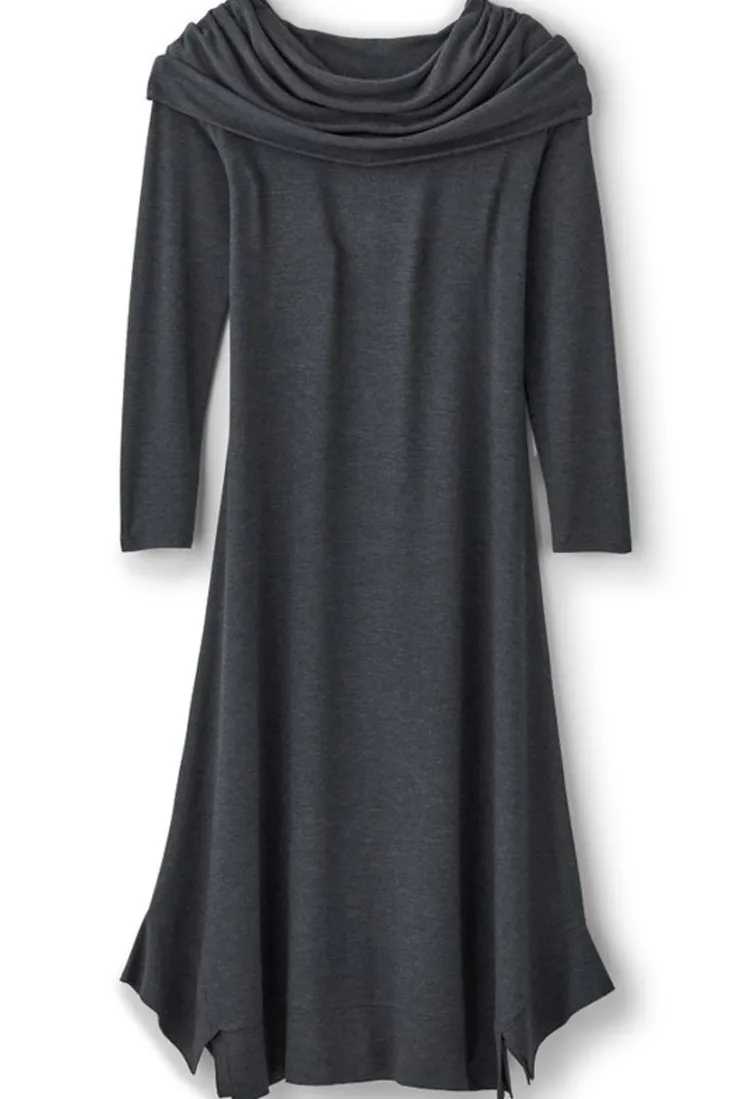 bcall_knit_midi_dress_1.webp Shop Soft Surroundings B'call Knit Midi Dress CharcoalHeather