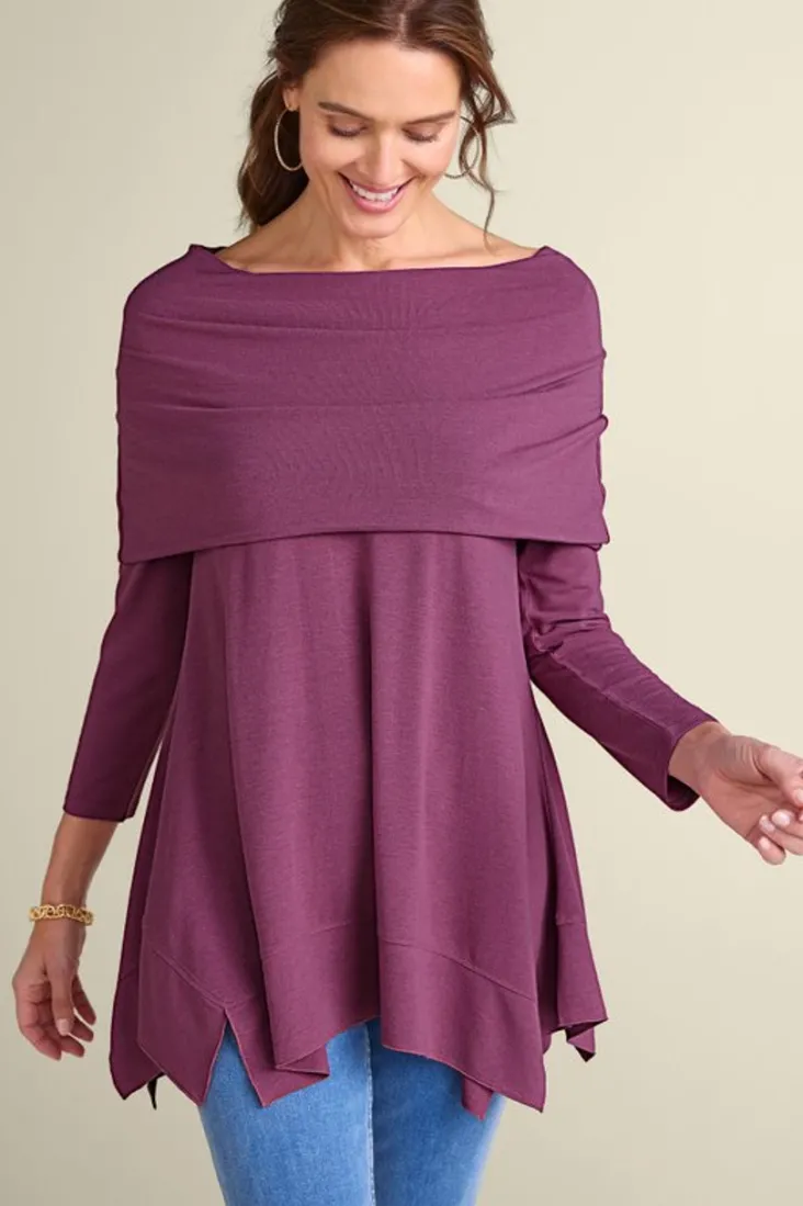 Hot Soft Surroundings B'call Knit Tunic Damson