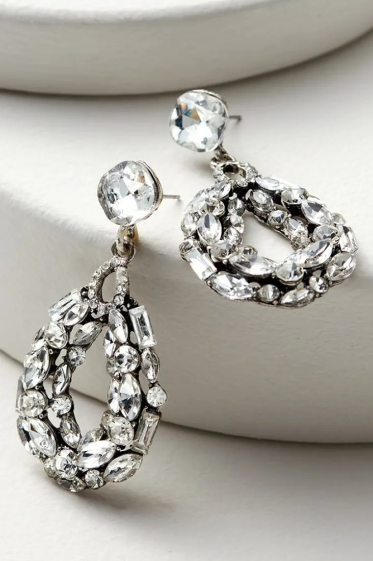 Fashion Soft Surroundings Belle Crystal Earrings Silver
