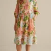 Online Soft Surroundings Bellicia Embroidered Midi Dress MultiFloral