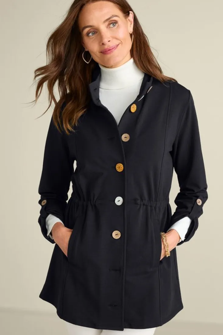 Shop Soft Surroundings Caprice French Terry Jacket Black