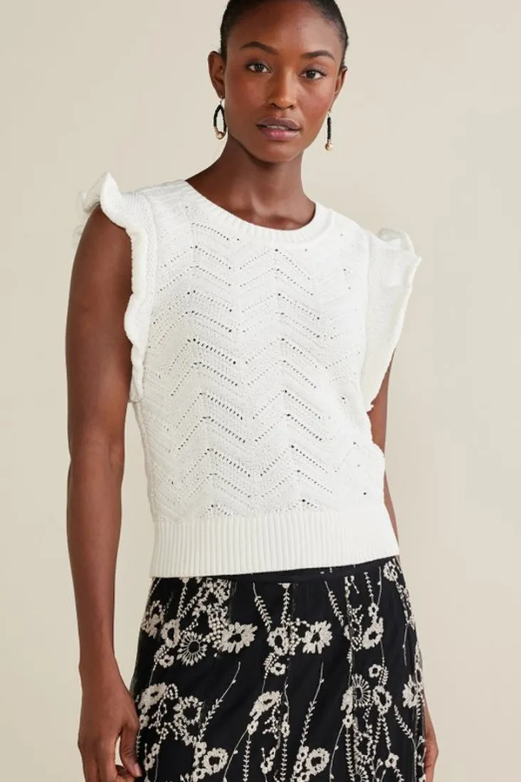 Discount Soft Surroundings Celina Flutter Sleeve Sweater IvoryPearl