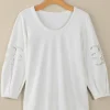 Clearance Soft Surroundings Charmaine Embroidered French Terry Top BuffYellow