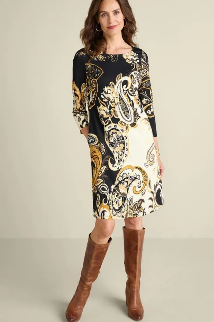Flash Sale Soft Surroundings Clotilde Ponte Dress AutumnPaisley