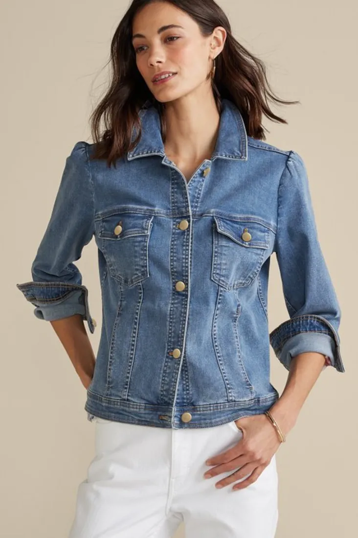 Sale Soft Surroundings Diana Shapely Denim Jacket