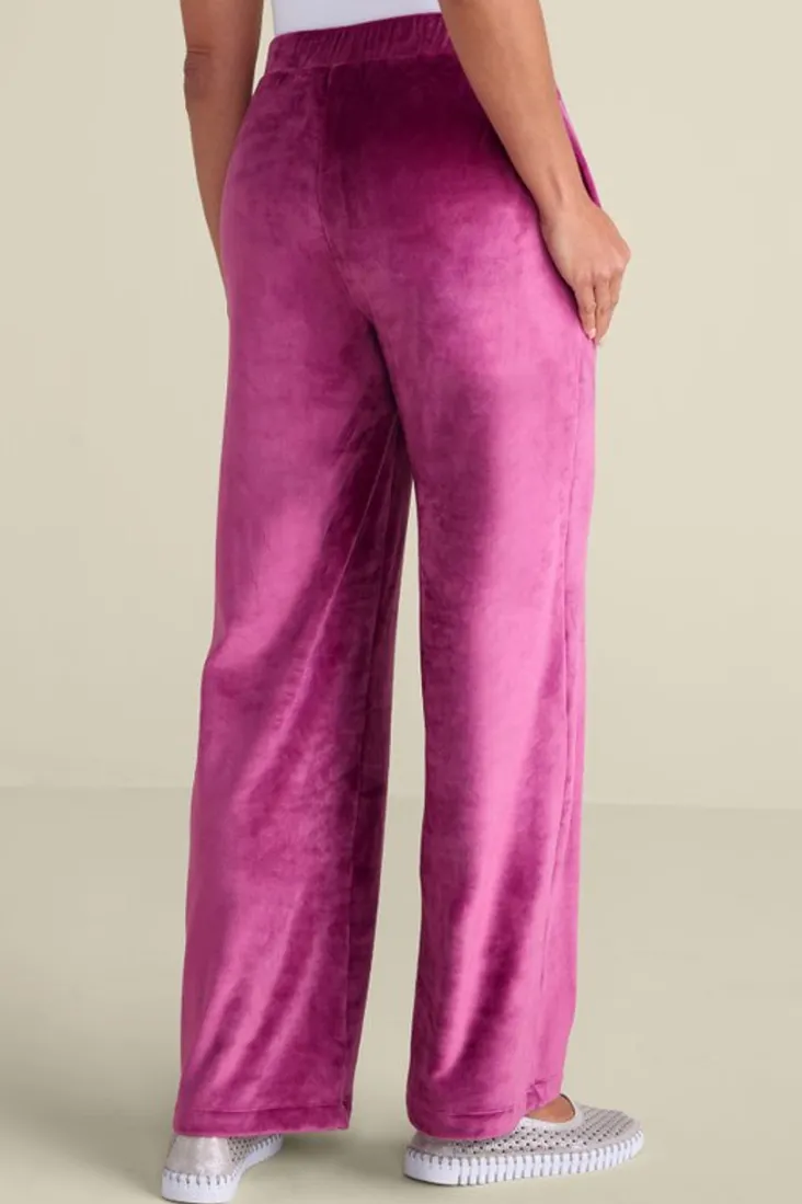 dixie_velour_wide_leg_pants_3.webp Online Soft Surroundings Dixie Velour Wide Leg Pants Boysenberry