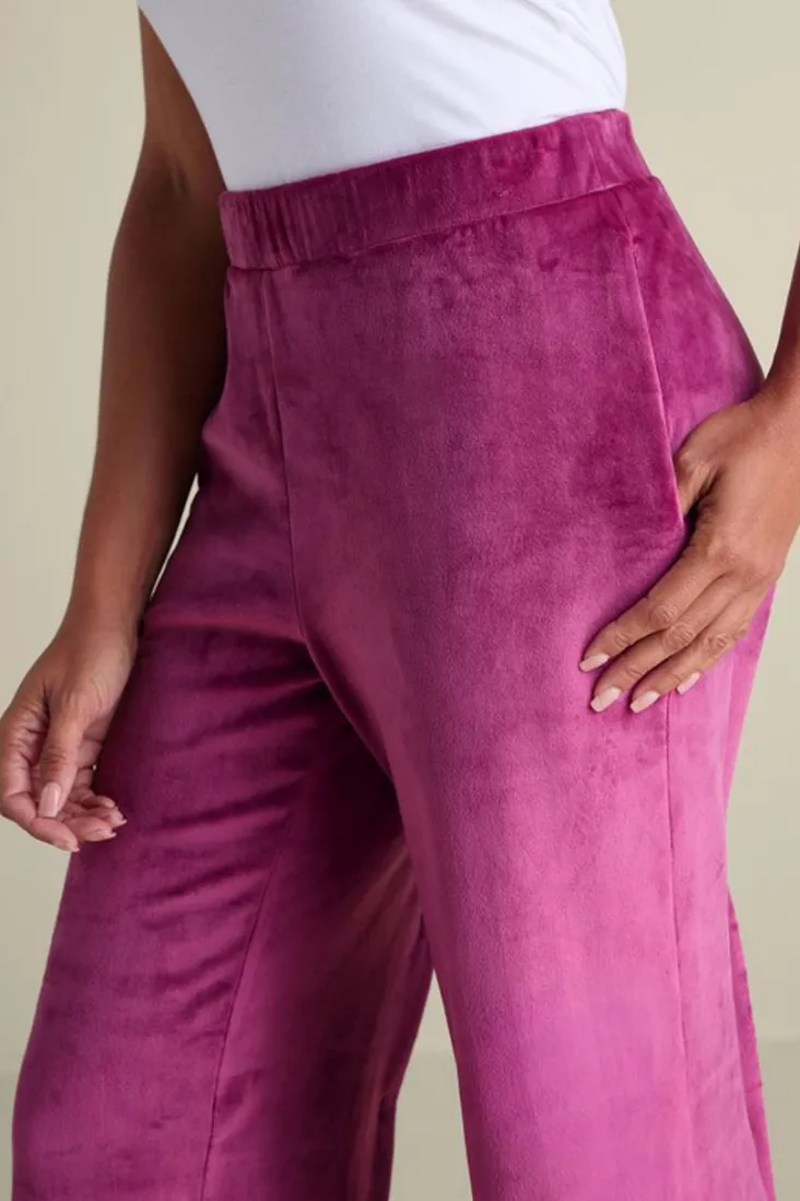 dixie_velour_wide_leg_pants_5.webp Online Soft Surroundings Dixie Velour Wide Leg Pants Boysenberry