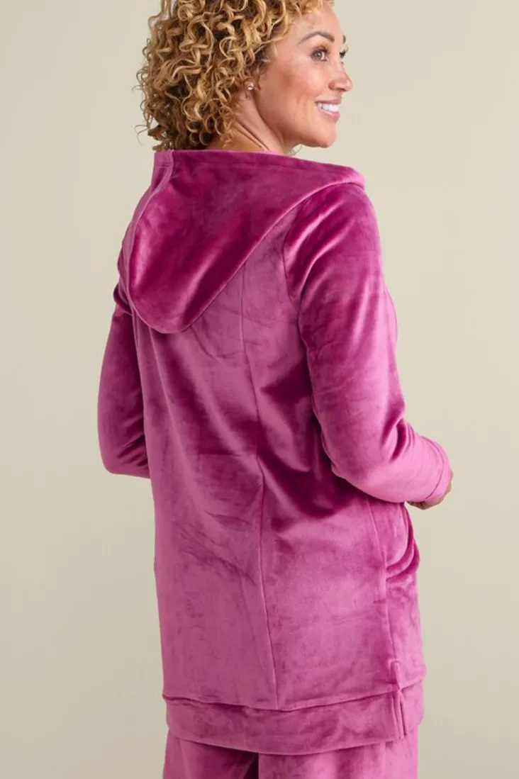 dixie_velour_zip_hoodie_tunic_3.webp Best Sale Soft Surroundings Dixie Velour Zip Hoodie Tunic Boysenberry