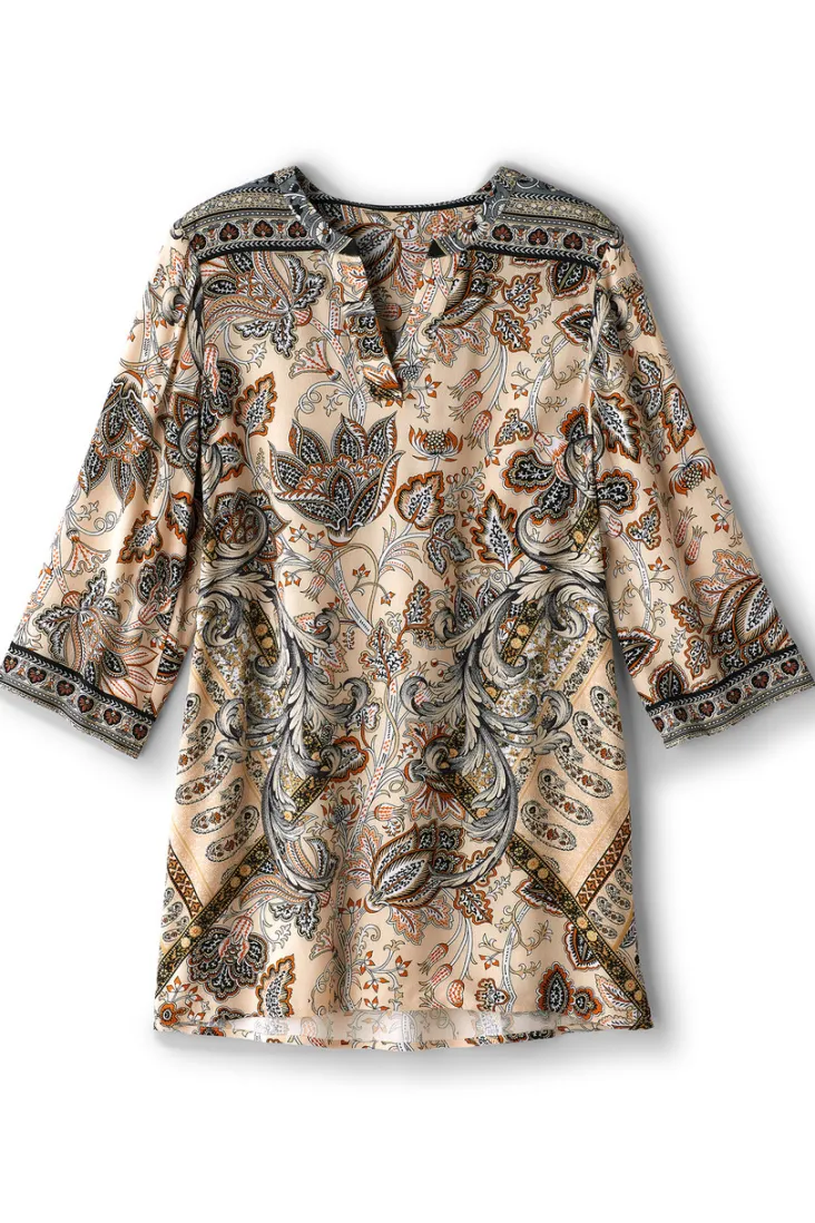 dona__sleeve_tunic_1.webp Store Soft Surroundings Dona 3/4 Sleeve Tunic ScandinavianScarf