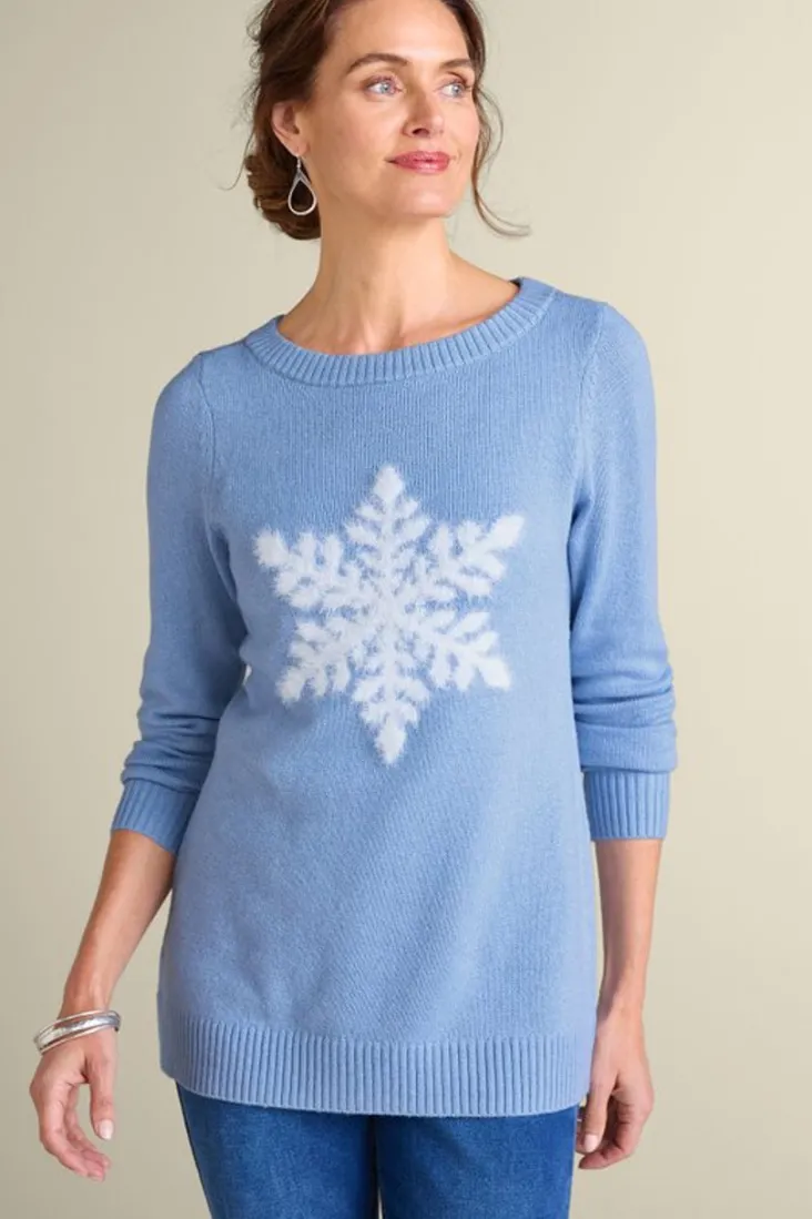 Sale Soft Surroundings Draya Eyelash Sweater Snowflake