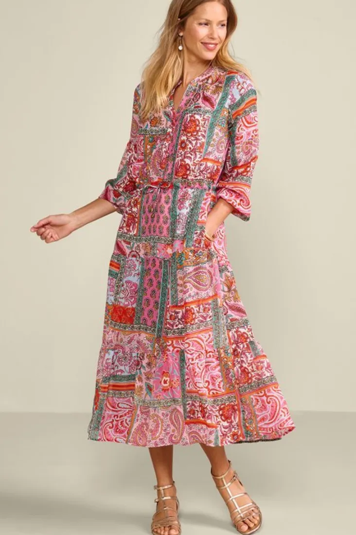 Discount Soft Surroundings Drea Midi Dress MultiPatchwork