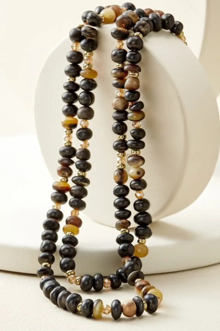 Store Soft Surroundings Ebony Beaded Necklace BlackMulti