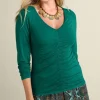 Flash Sale Soft Surroundings Edeliz Long Sleeve Tee Evergreen