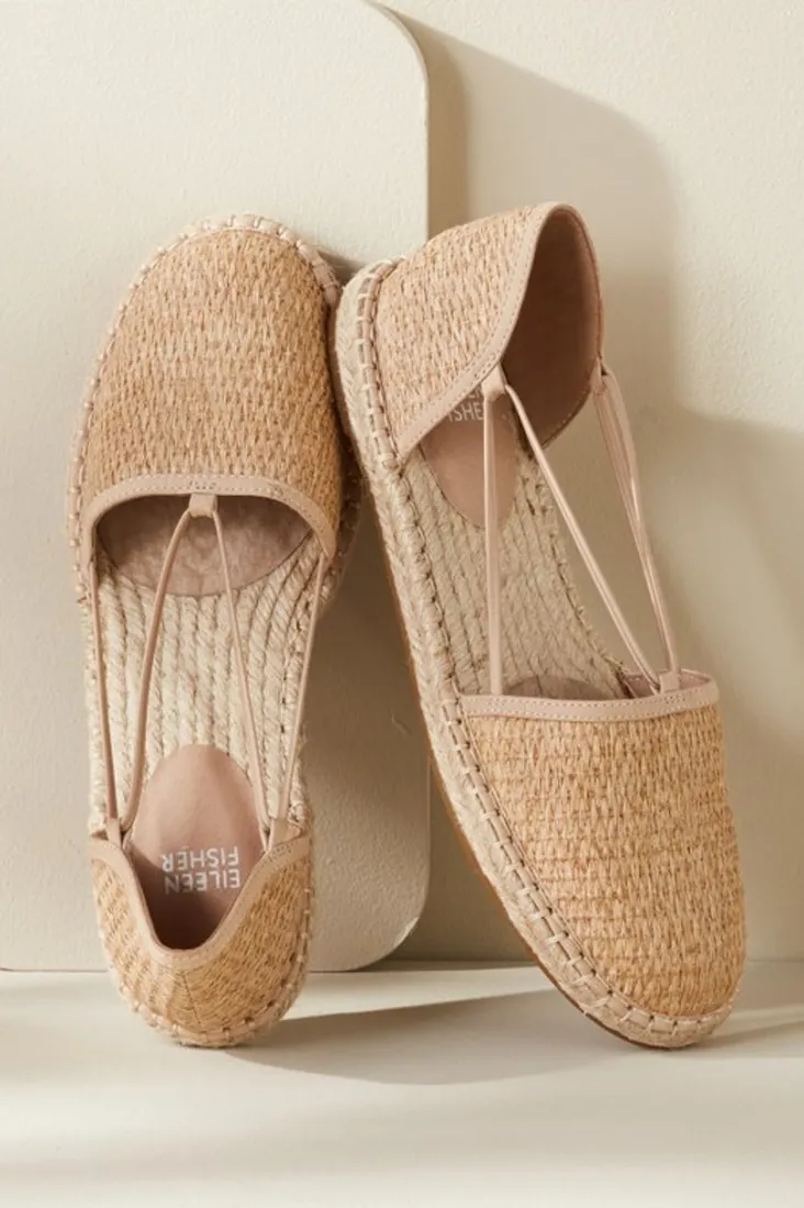 Best Sale Soft Surroundings Eileen Fisher Lee Raffia Stretch Espadrille Natural