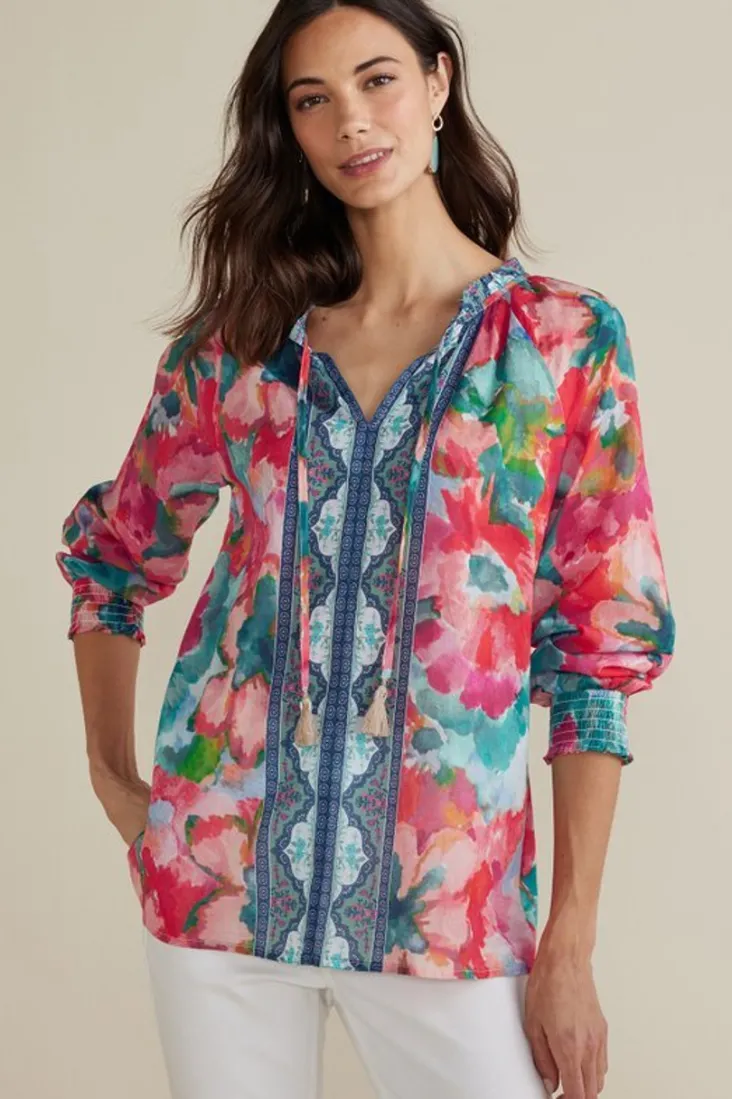 Cheap Soft Surroundings Evalina Top PinkRanunculus