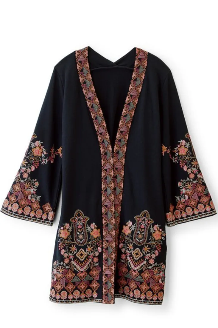 fiberworks_kimono_1.webp Fashion Soft Surroundings Fiberworks Kimono AntiqueBlack
