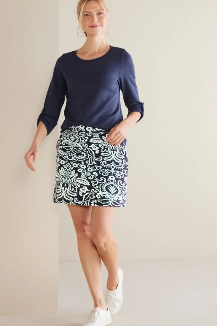 New Soft Surroundings Fina French Terry Skort JaipurScarf