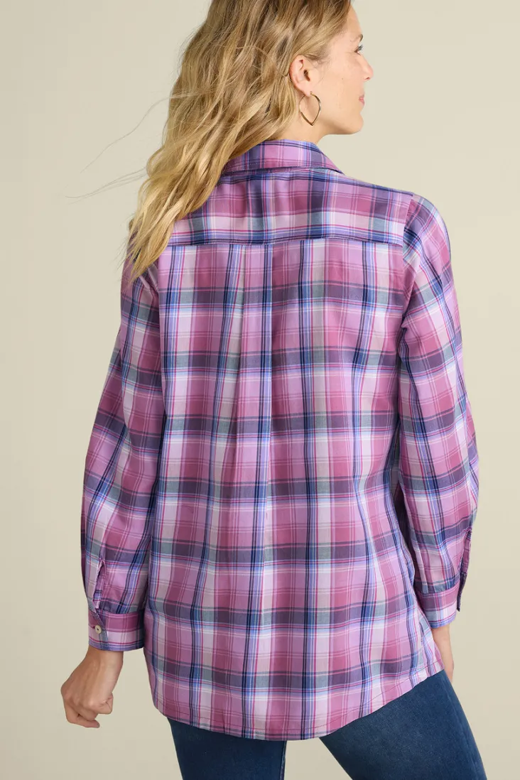gracie_embroidered_plaid_big_shirt_3.webp Hot Soft Surroundings Gracie Embroidered Plaid Big Shirt BayAreaPlaid