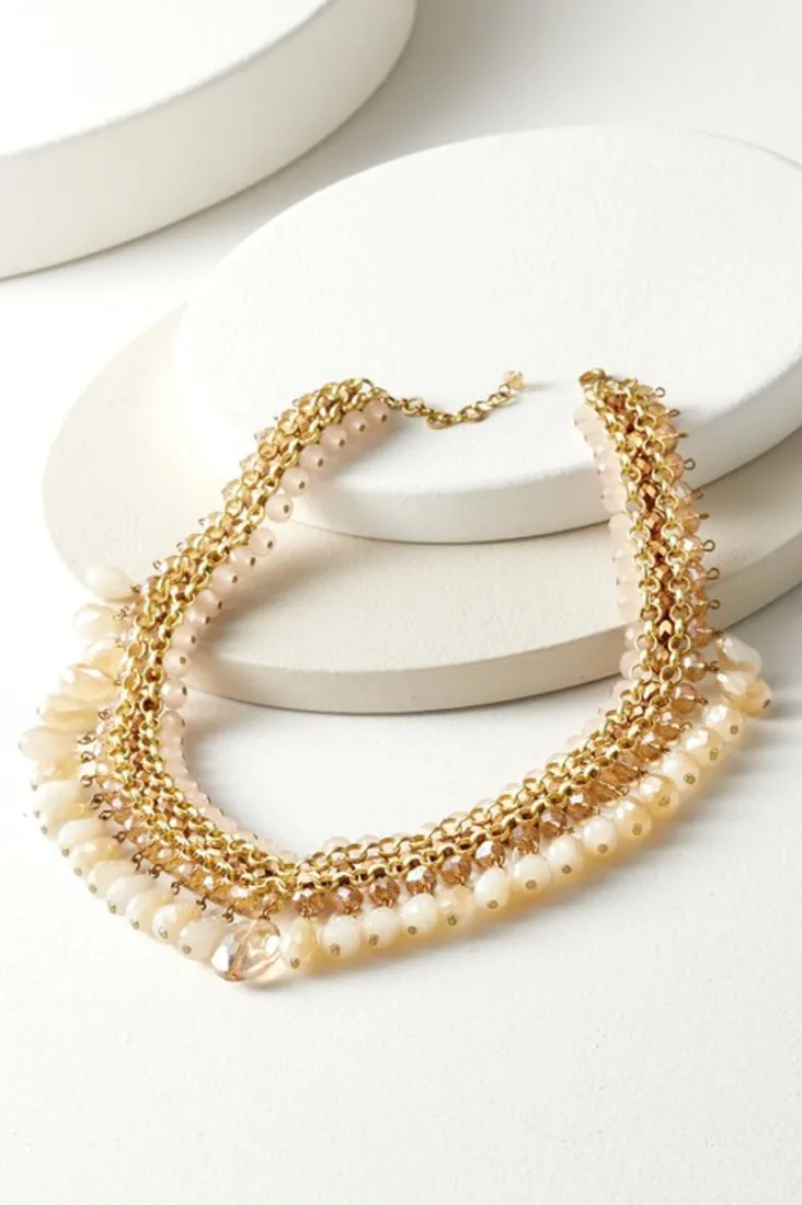Outlet Soft Surroundings Hazel Bead Drops Necklace BrownMulti