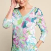Hot Soft Surroundings Iris 3/4 Sleeve Tunic TropicalMulti