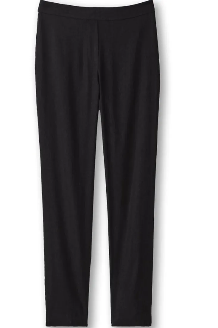 New Soft Surroundings Isla Stretch Linen Slim Leg Pants Black