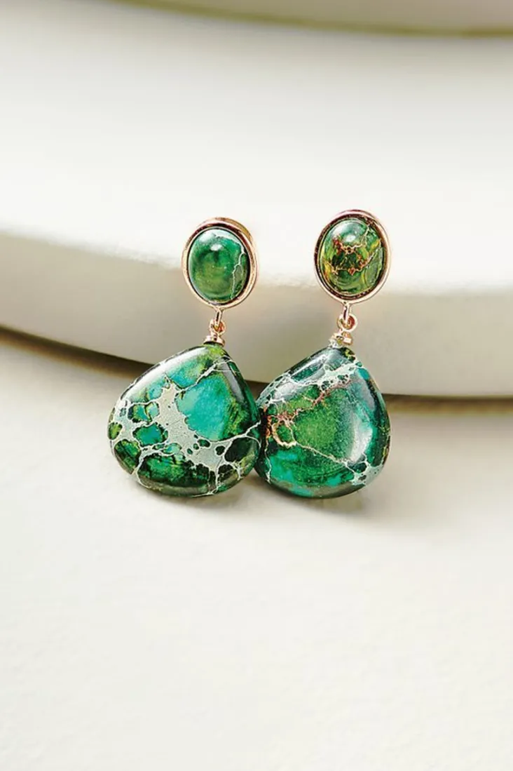 jayda_drop_earrings_1.webp Sale Soft Surroundings Jayda Drop Earrings Green