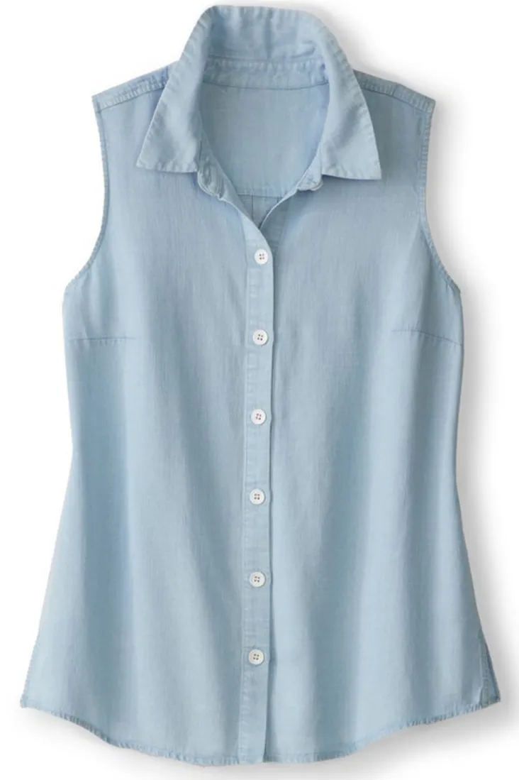 New Soft Surroundings Jennifer Tencel™ Tank LightChambray