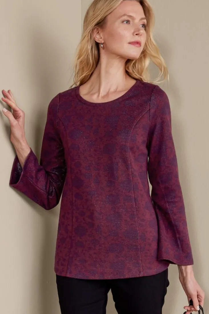 Fashion Soft Surroundings Jeri Jacquard Top MultiFloral