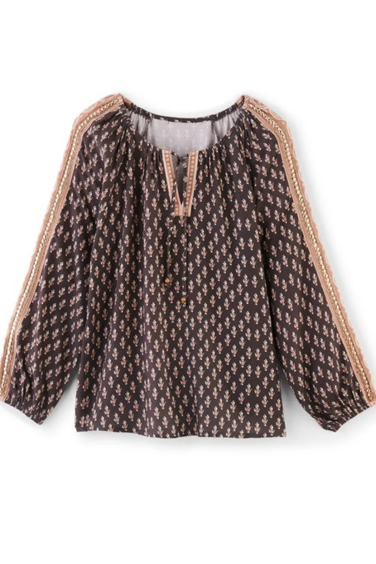 Sale Soft Surroundings Jolene Blouse NeutralGeo
