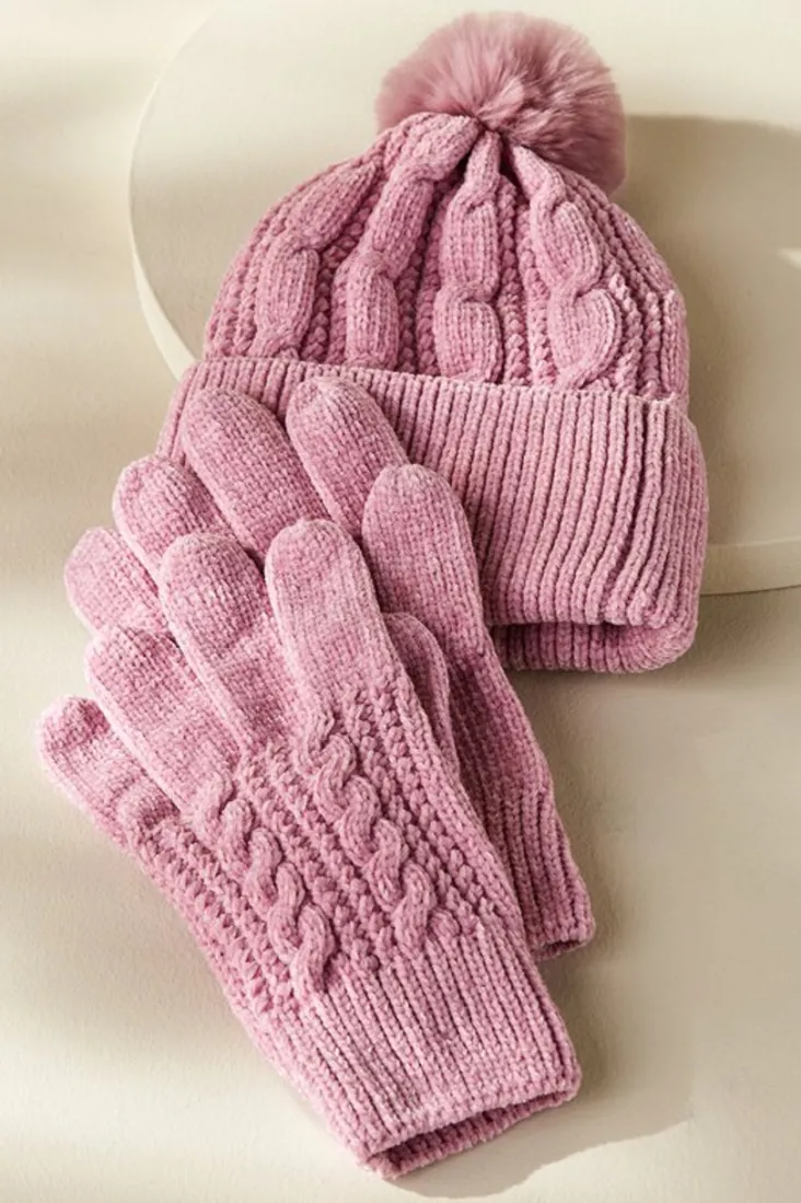 jules_chenille_hat_amp_gloves_set_5.webp Clearance Soft Surroundings Jules Chenille Hat & Gloves Set
