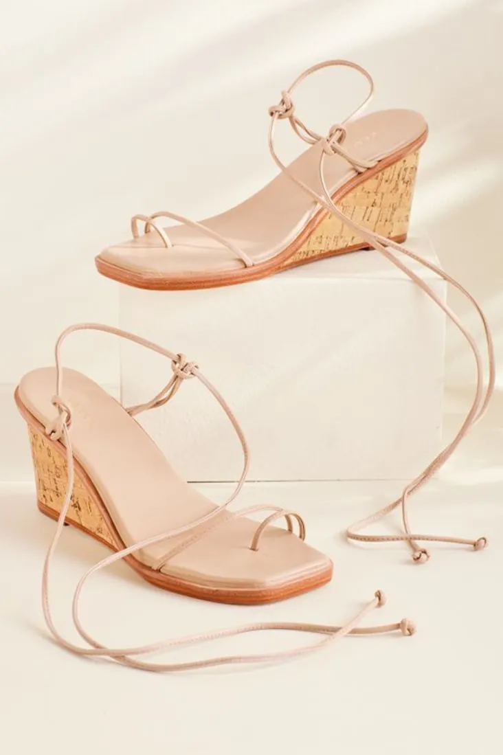 Cheap Soft Surroundings Kaanas Amiata Strappy Wedge Sandal Nude