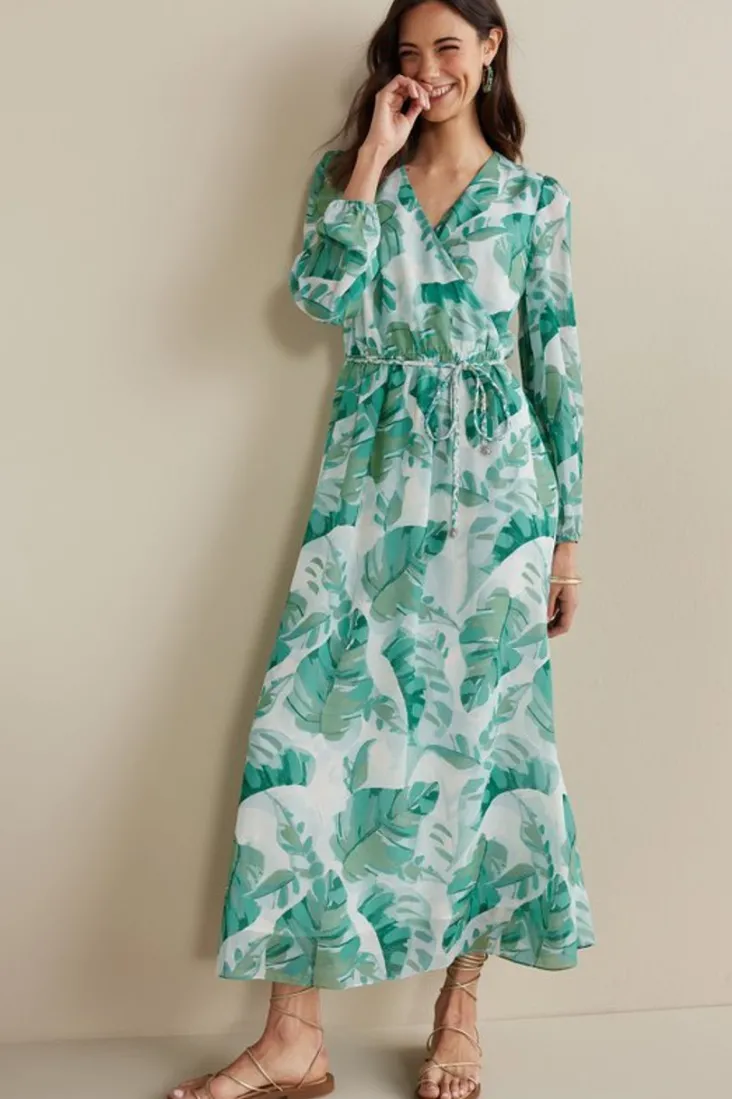 Online Soft Surroundings Kaia Maxi Dress GreenTropicalPalm