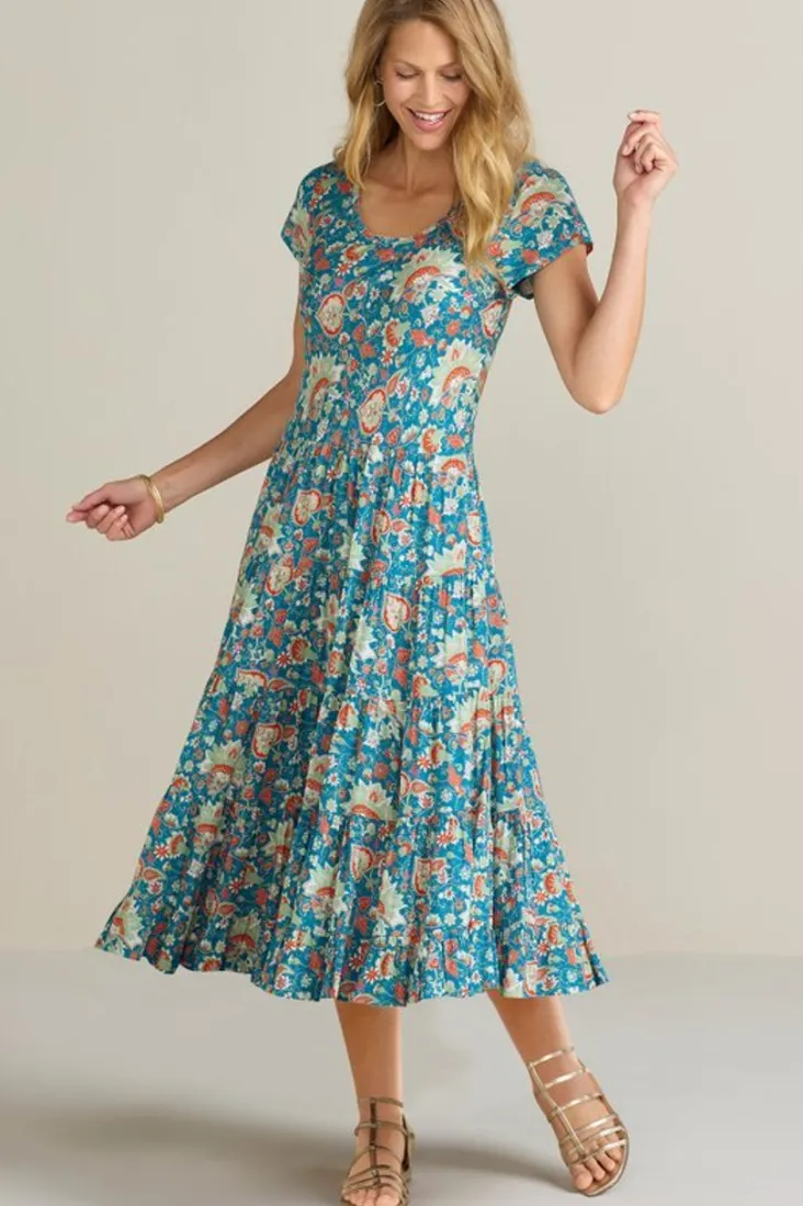 Outlet Soft Surroundings Kara Dress FieryTealJacobean